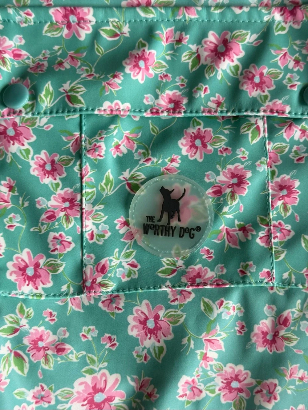 Worthy Dog London Floral Watercolor Hooded Dog Raincoat XXL